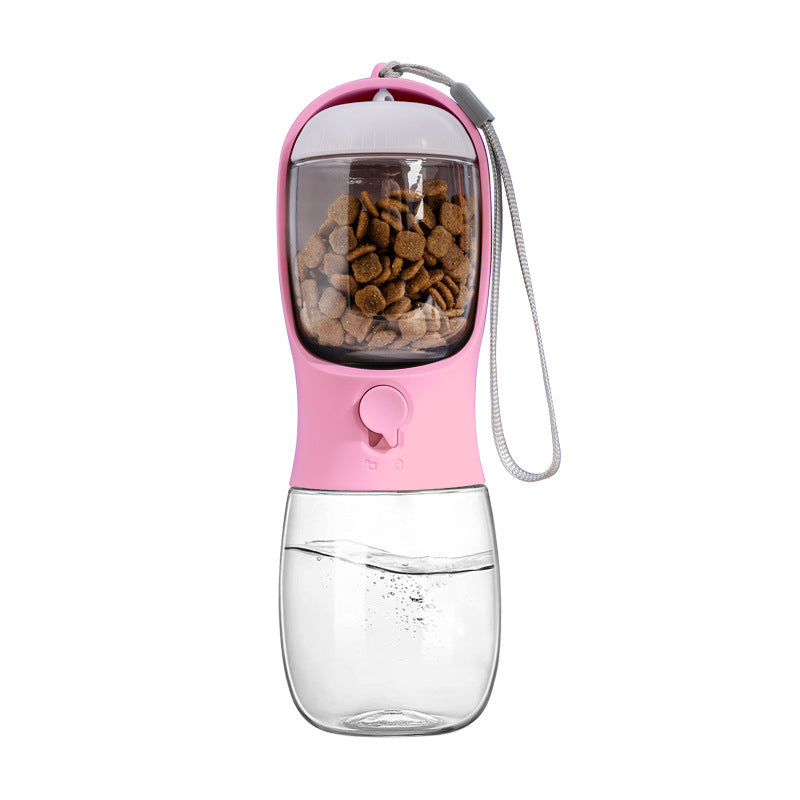 Portable Water Bottle For Pets with Food Container