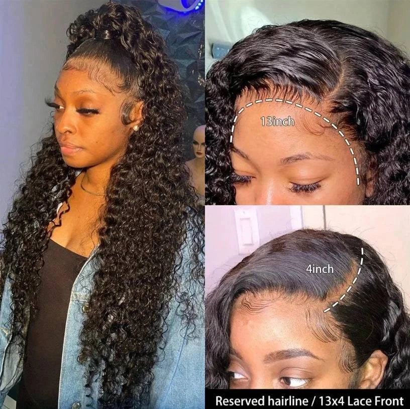 Deep Wave Human Hair Wig 13x4 Lace Front Wig For Women