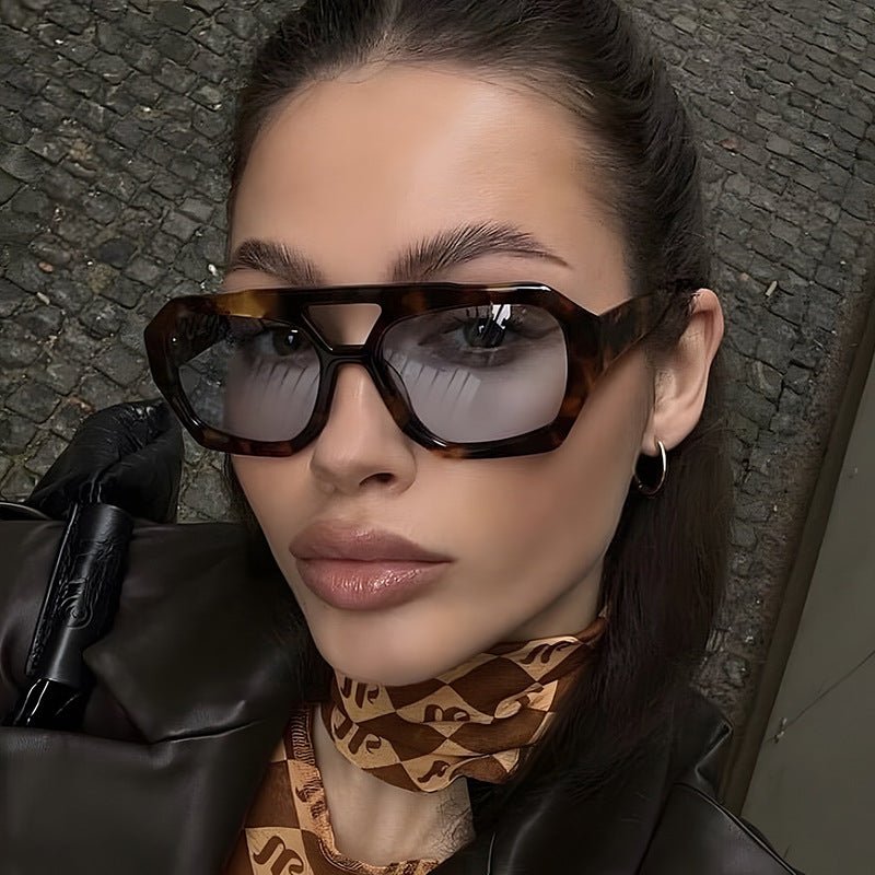 Ins Big Frame Leopard Sunglasses - Tucan Trading