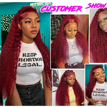 36-38 Inch Burgundy 13x6 hd Lace Frontal Wig
