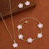 3Pcs Luxury Five Leaf Flower Pendant Necklace & Earrings - Tucan Trading