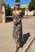 Chiffon Short - sleeved Summer V - neck Long Dress - Tucan Trading