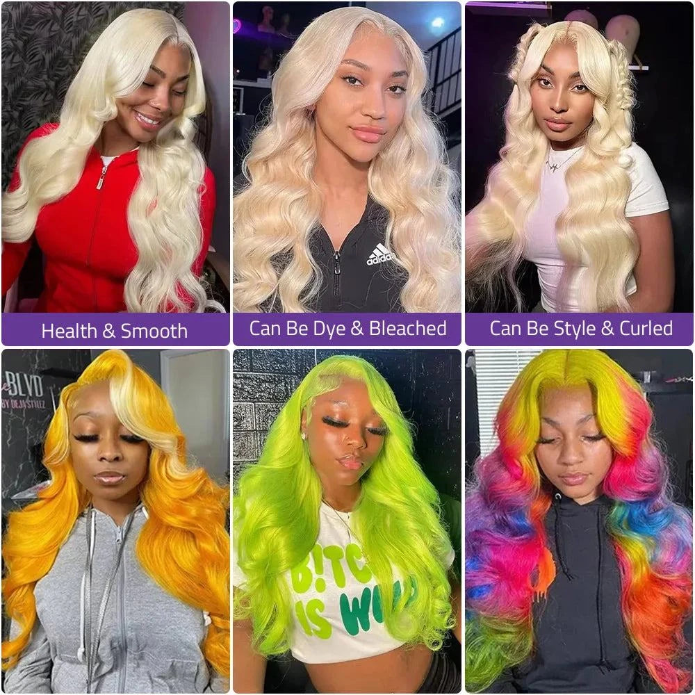 613 Blonde Body Wave Lace Frontal Human Hair Wig