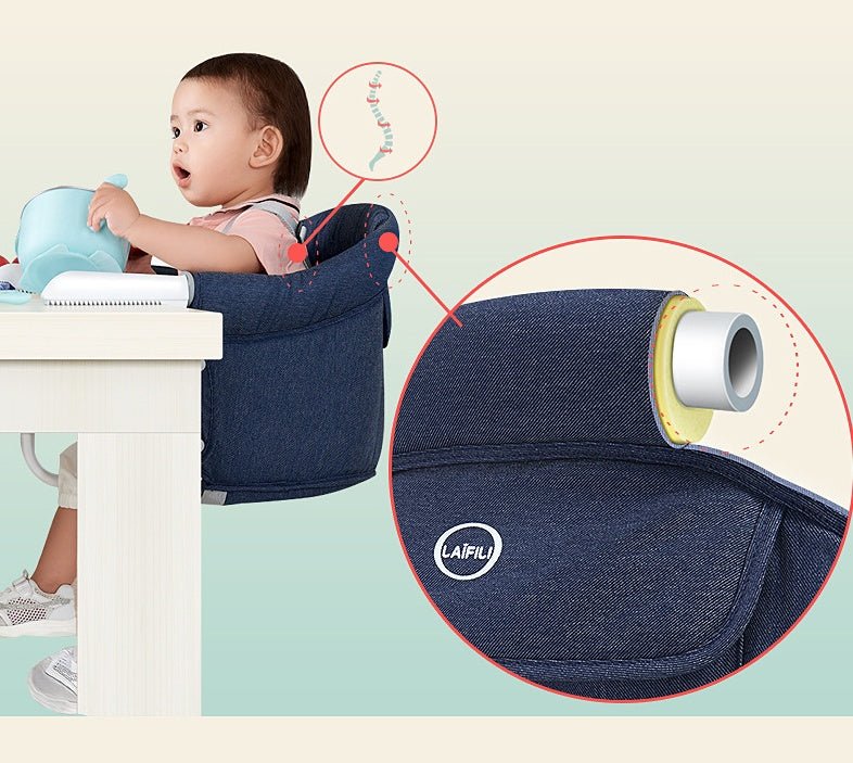 Portable Foldable Baby Highchair Safety Belt Infant Feeding Chair Booster Seat Harness Dinner Lunch Washable Hook - on Chair - Tucan Trading