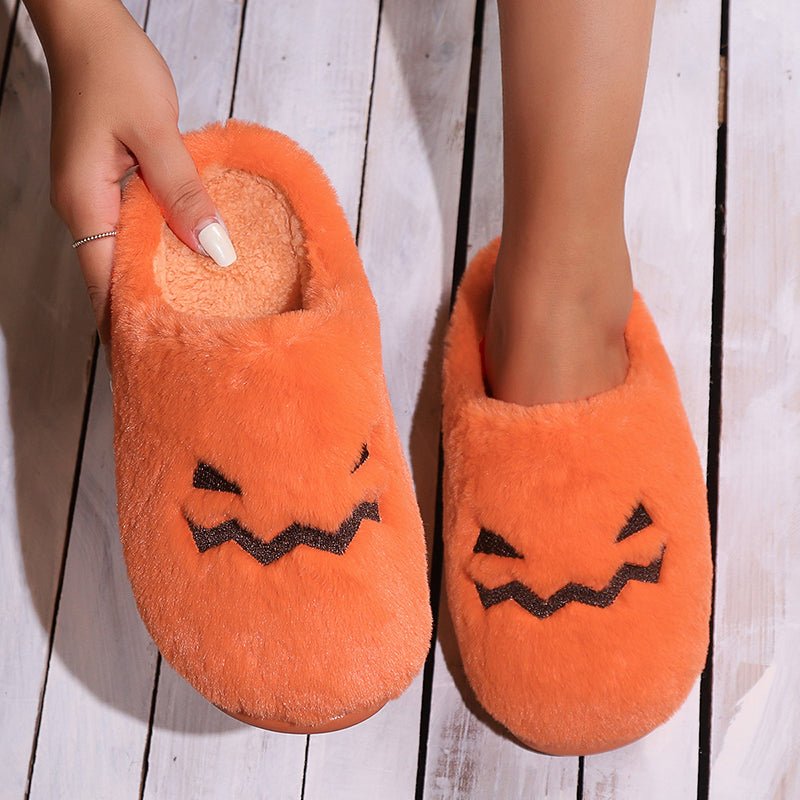 Cute Halloween Pumpkin Bedroom Slippers - Tucan Trading