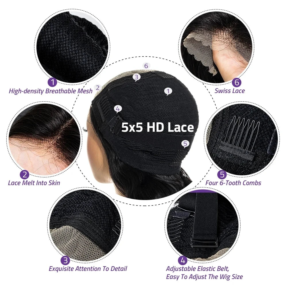 Body Wave 13x6 HD Transparent Lace Front Human Hair Wig