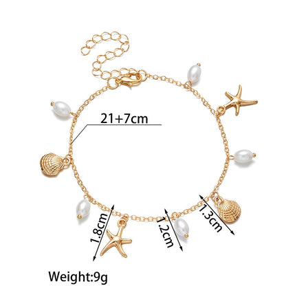 Adjustable Alloy Starfish Pendant Anklet For Women - Tucan Trading
