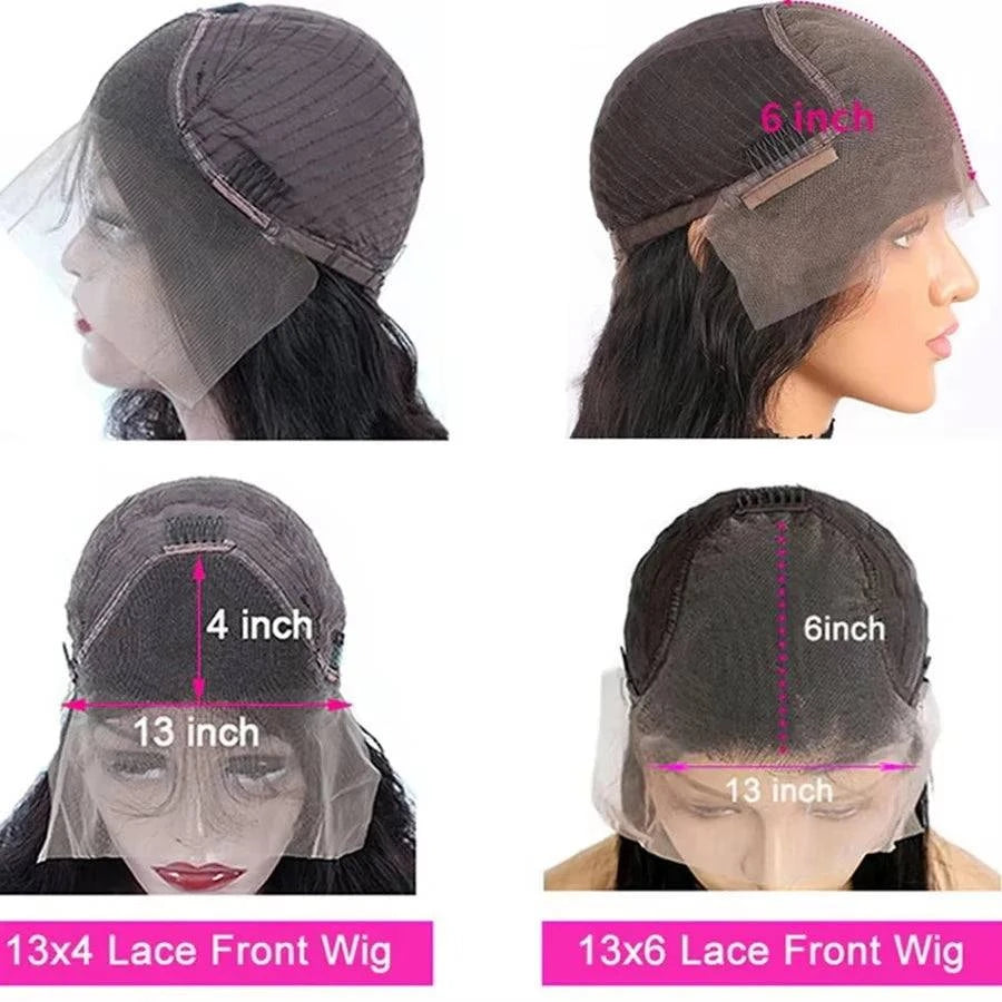 Natural Black Body Wave Remy Human Hair Wigs