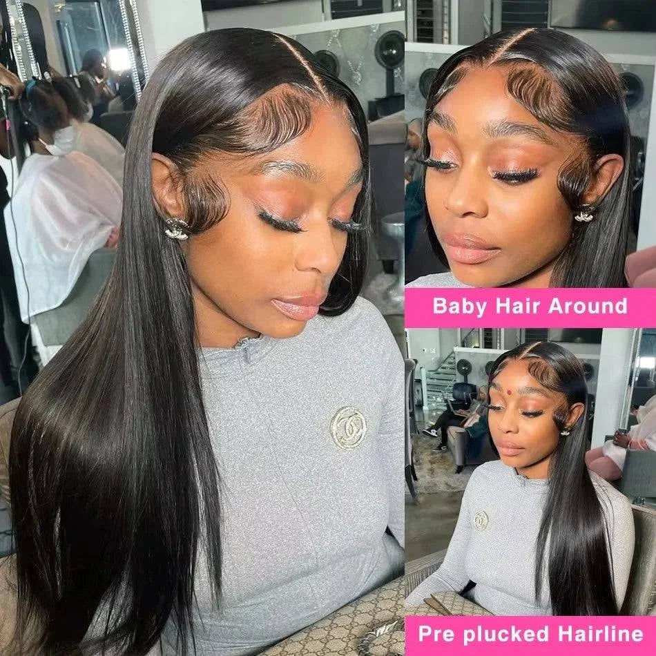 40 Inch Bone Straight Lace Frontal Human Hair Wig