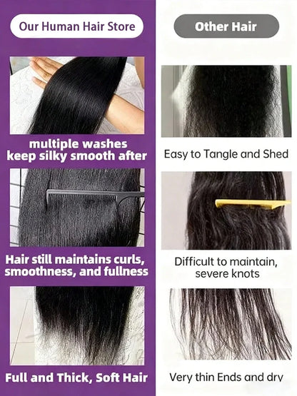 Silky Straight Human Hair Remy Brazilian