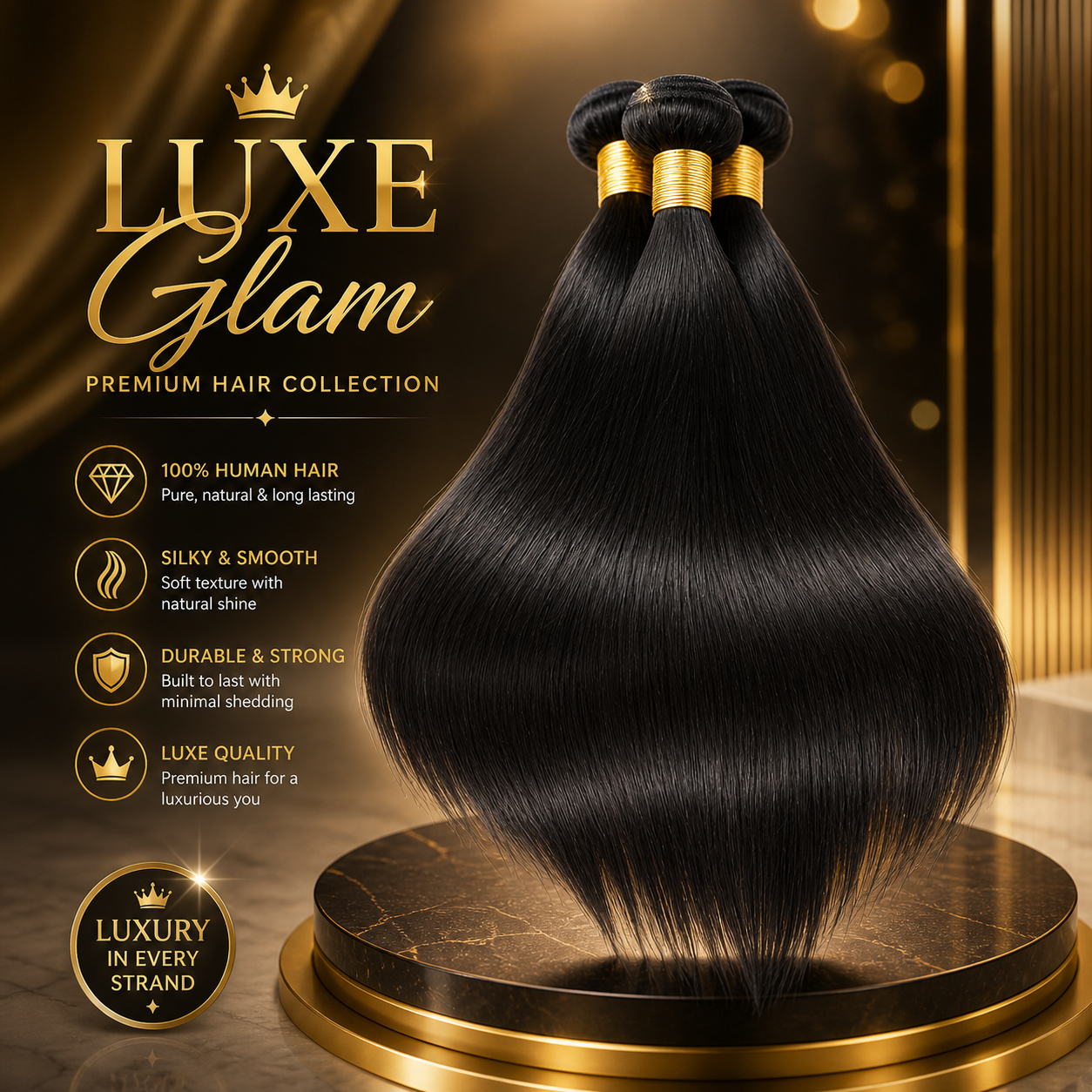 Silky Straight Human Hair Remy Brazilian