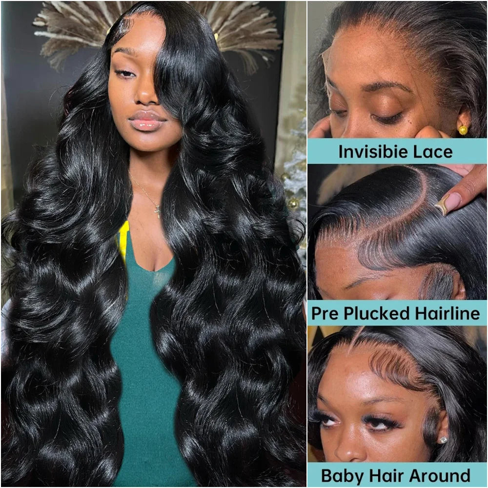 Body Wave 13x6 HD Transparent Lace Front Human Hair Wig