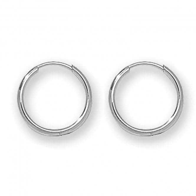 9ct White Gold 10mm Sleepers Earrings ES110W - Tucan Trading