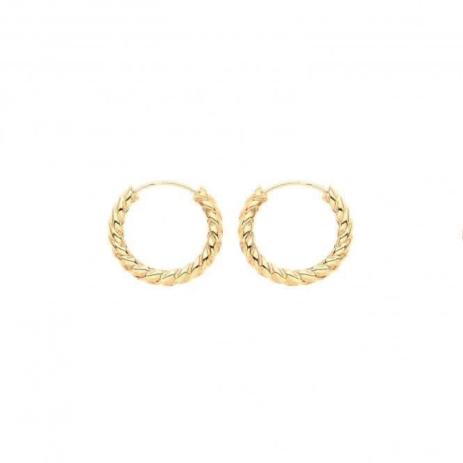 9ct Yellow Gold 21mm Twisted Sleepers ES181 - Tucan Trading