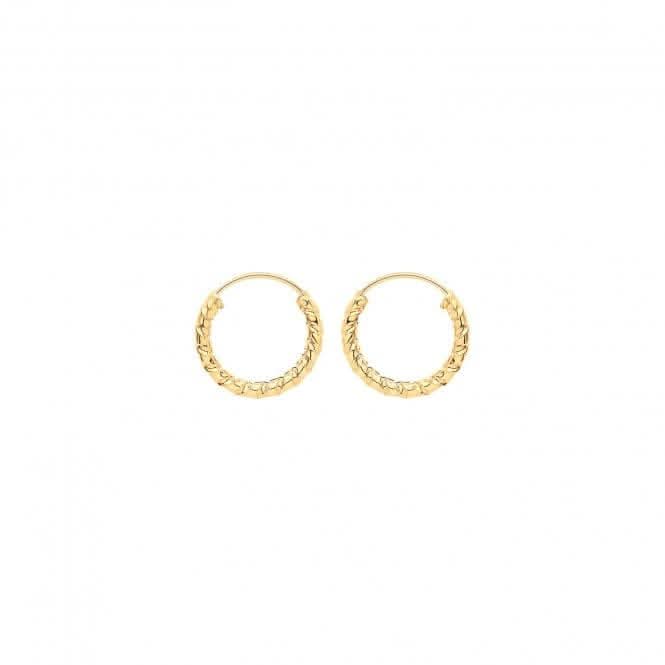 9ct Yellow Gold 21mm Twisted Sleepers ES181 - Tucan Trading