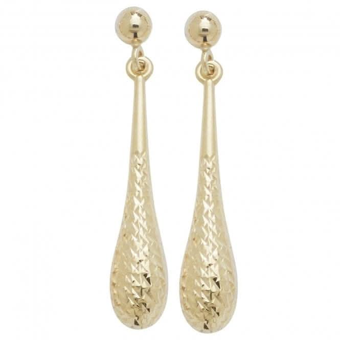 9ct Yellow Gold Water Drop Earrings ES422 - Tucan Trading