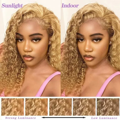 34-38 Inch Honey Blonde Human Hair Wig Lace Front Wig