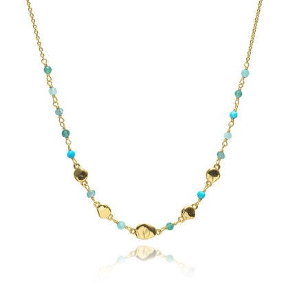 Sofia Nugget Necklace Amazonite, Apatite, Turquoise &amp; Green White Jade - Tucan Trading