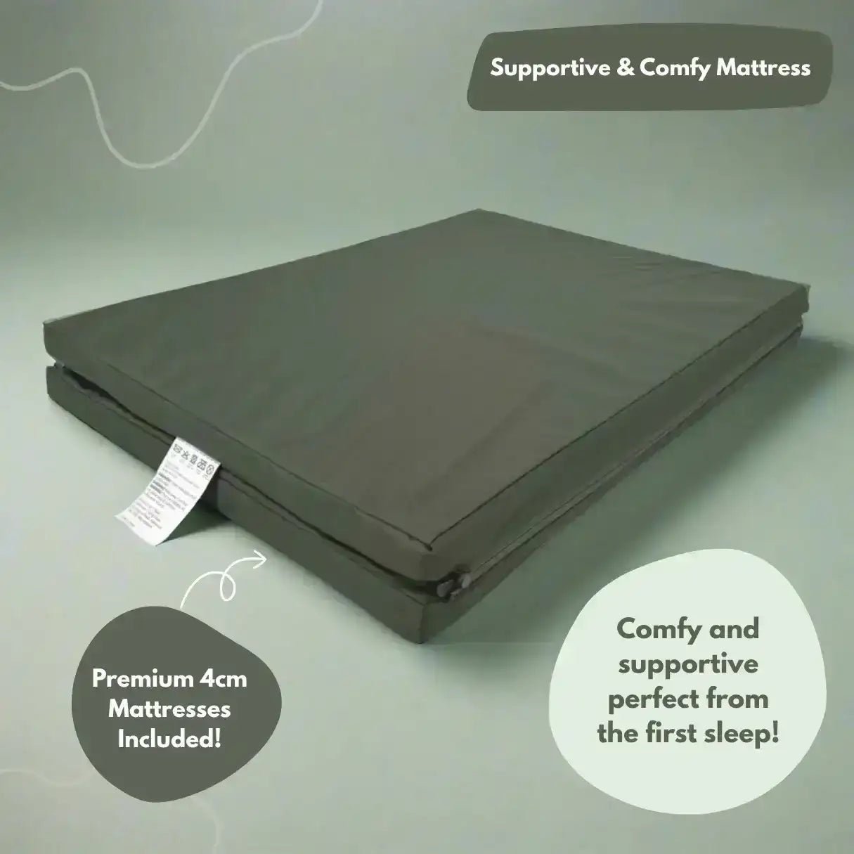 Airpod 3 Travel Cot Includes Newborn Bassinet Insert - Green - Tucan Trading