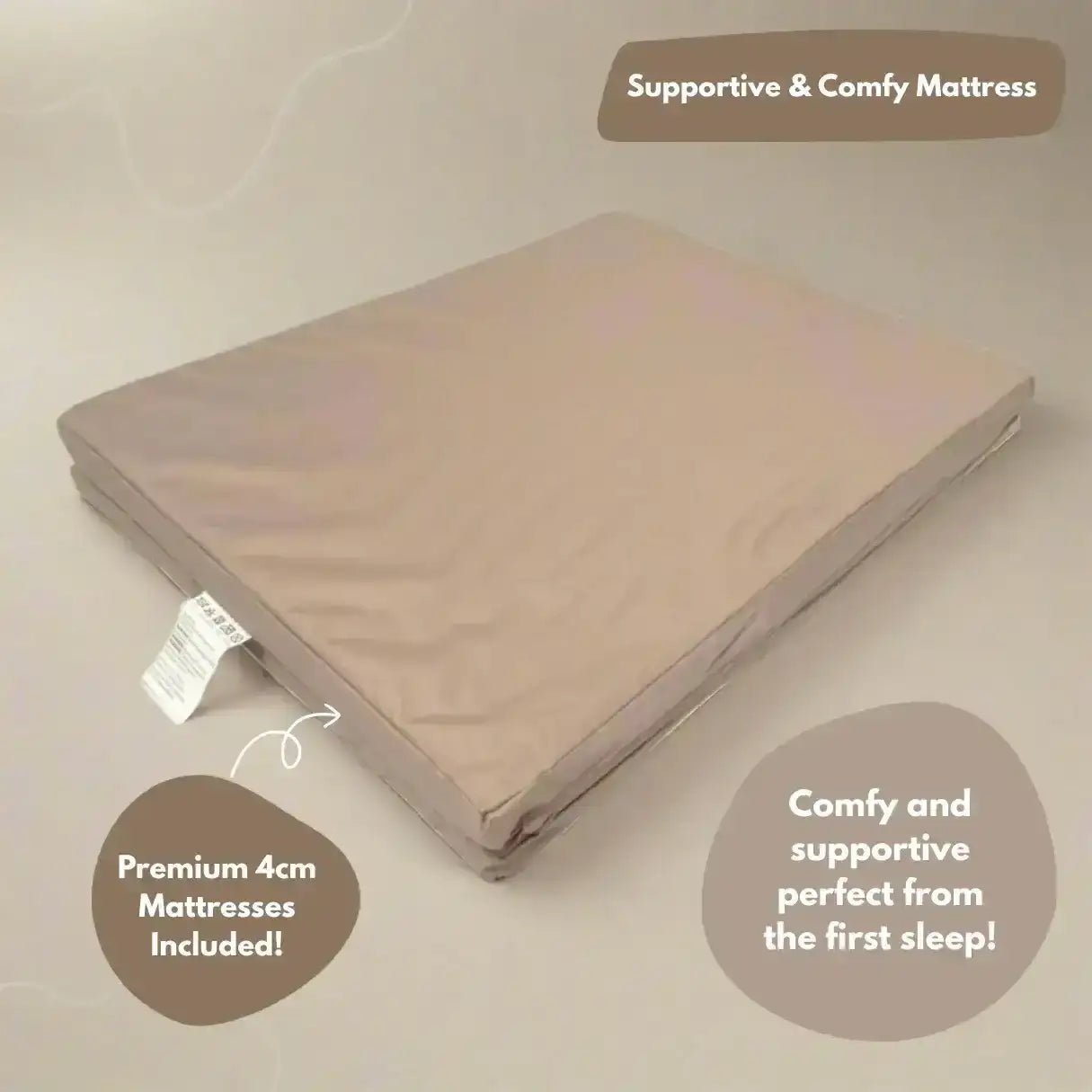 Airpod 3 Travel Cot Includes Newborn Bassinet Insert - Beige - Tucan Trading