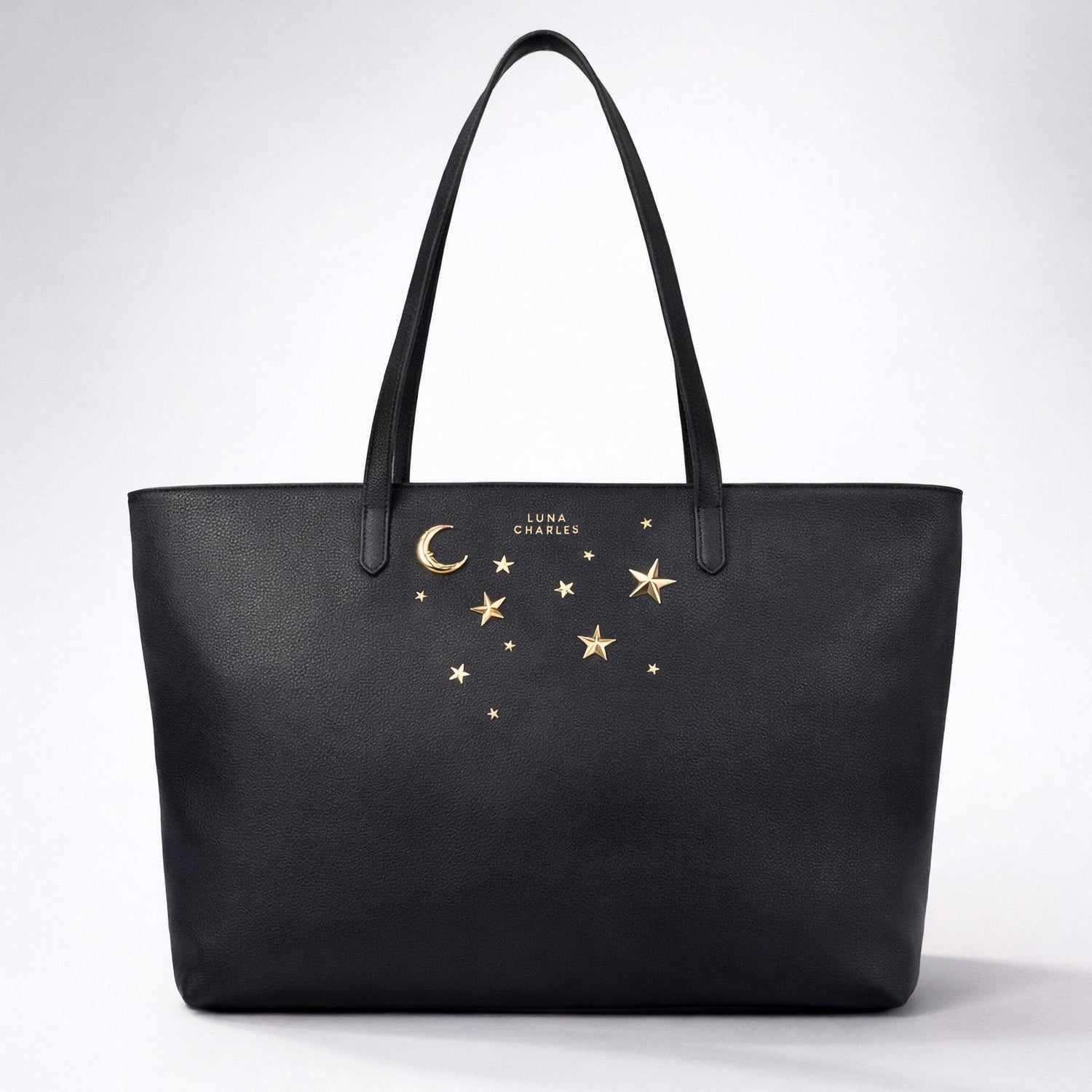 Anya Star Studded Tote Bag - Black &amp; Gold