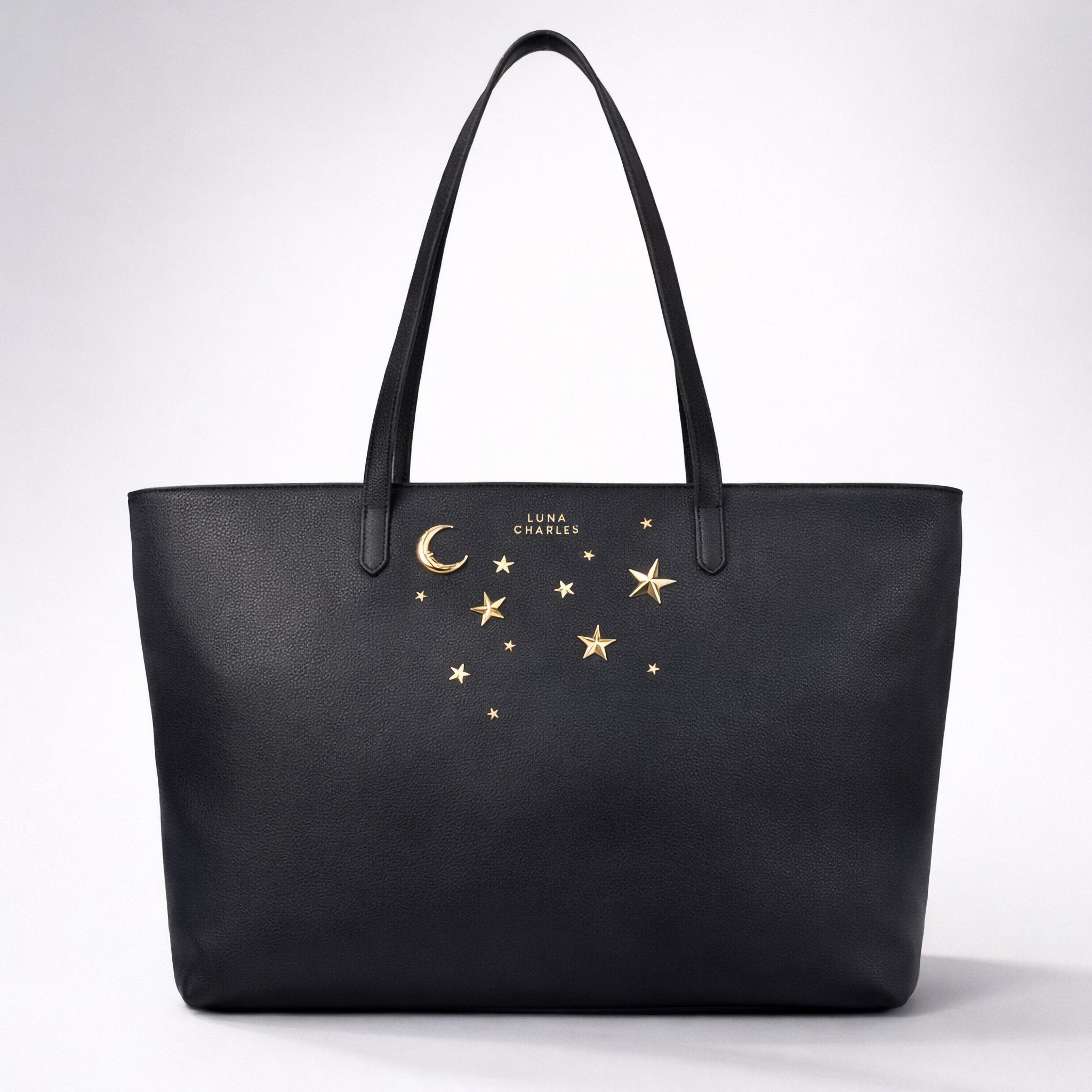 Anya Star Studded Tote Bag - Black &amp; Gold