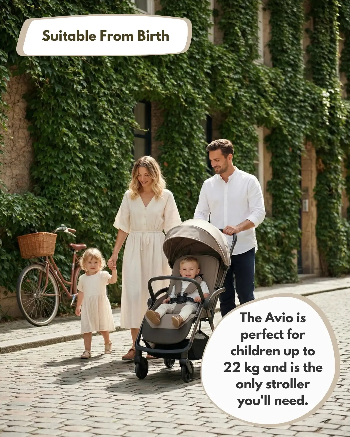 Venture Avio Compact Travel Baby Stroller - Truffle - Tucan Trading