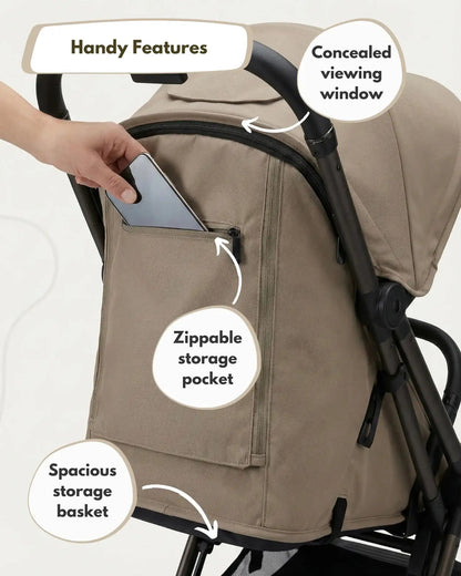 Venture Avio Compact Travel Baby Stroller - Truffle - Tucan Trading