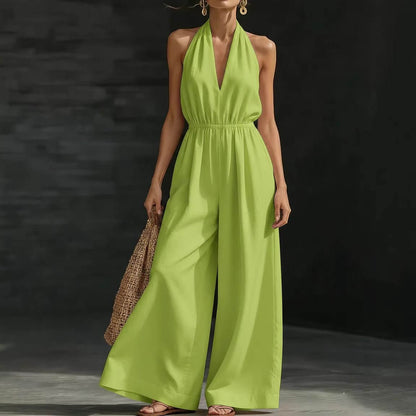 Casual Halter Neck Jumpsuit For Women | V-Neck Jumpsuit Women