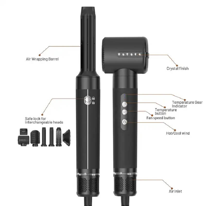 Complete Professional Hair Styling Set  Best 7 In 1 Hair Styler