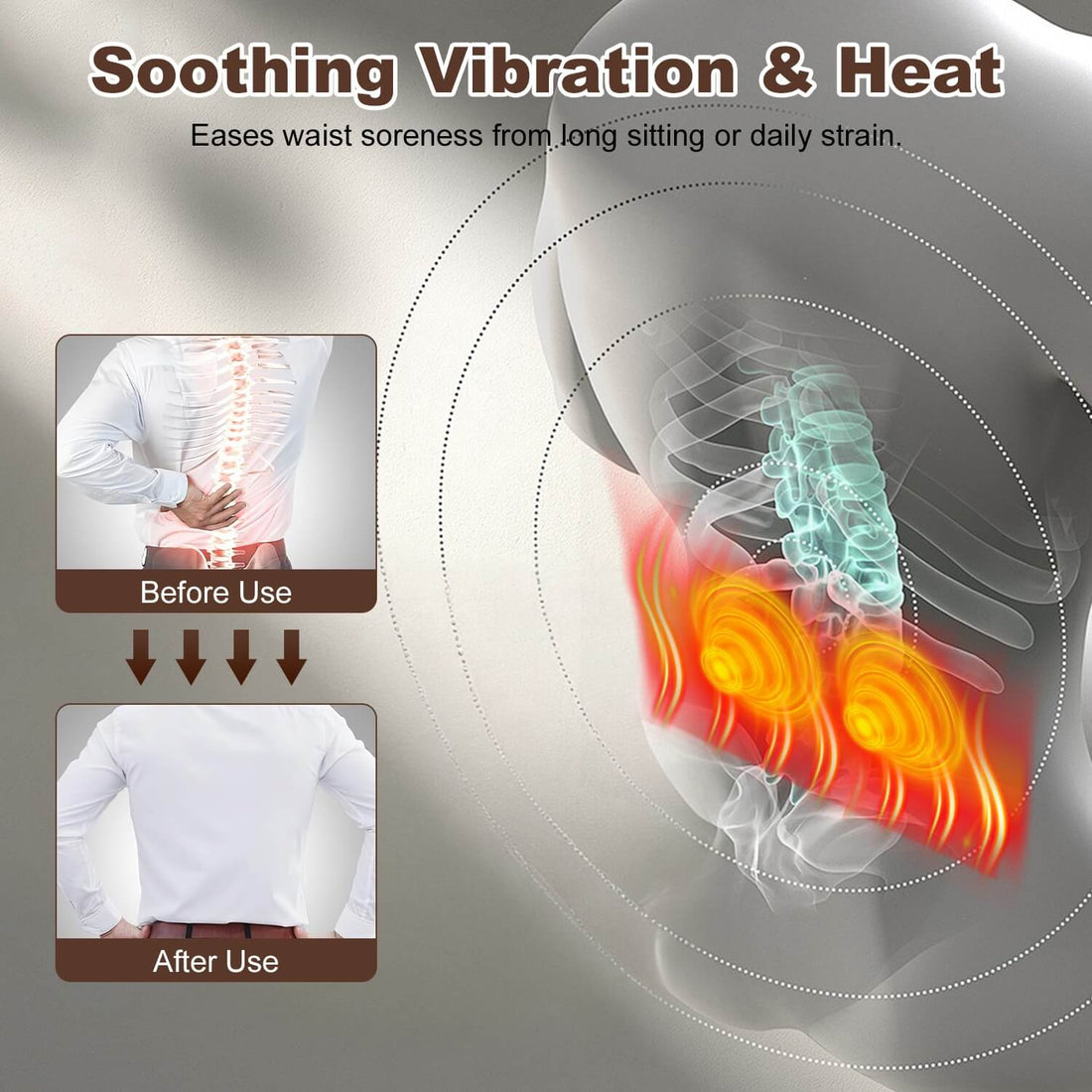 Electric Lumbar Support Pillow With Massage | 2 In 1 Lumbar Massager