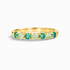 Emerald & Peridot Half Eternity Band in 18K Gold Vermeil Ring - Tucan Trading