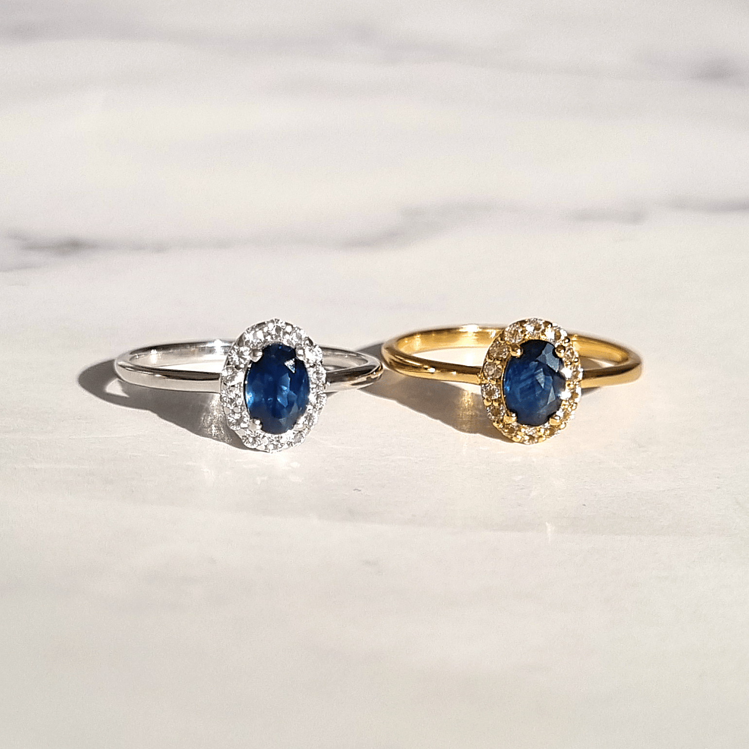 Blue Sapphire Ring in 18k Gold Vermeil - Tucan Trading