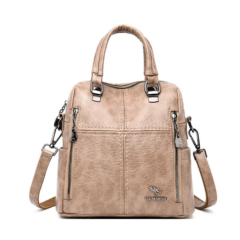 Hot Sale High Quality Leather Backpack Women Shoulder Bags Multifunction Travel Backpack School Bags for Girls Bagpack Mochila - Tucan Trading
