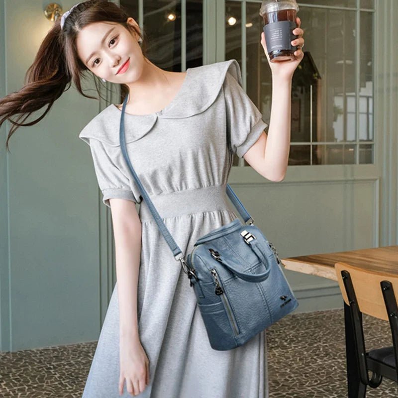 Hot Sale High Quality Leather Backpack Women Shoulder Bags Multifunction Travel Backpack School Bags for Girls Bagpack Mochila - Tucan Trading