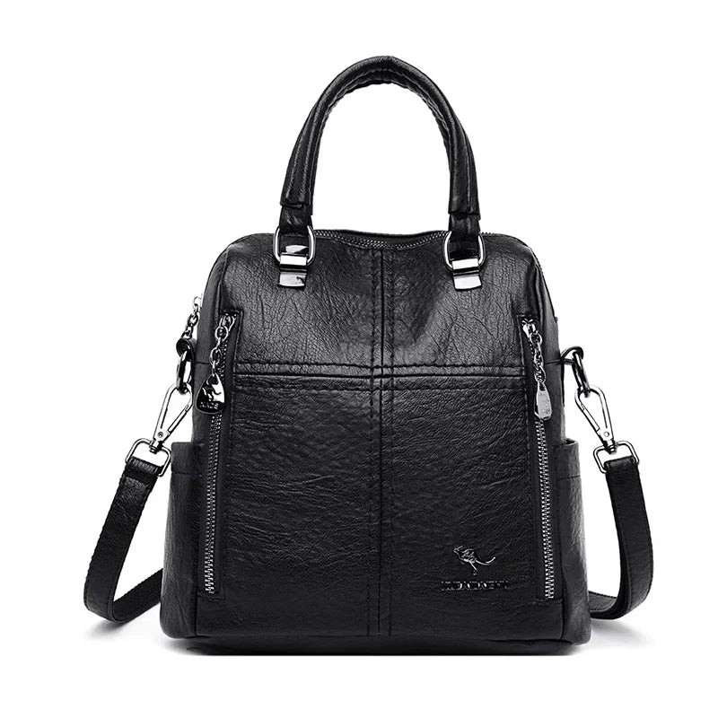 Hot Sale High Quality Leather Backpack Women Shoulder Bags Multifunction Travel Backpack School Bags for Girls Bagpack Mochila - Tucan Trading