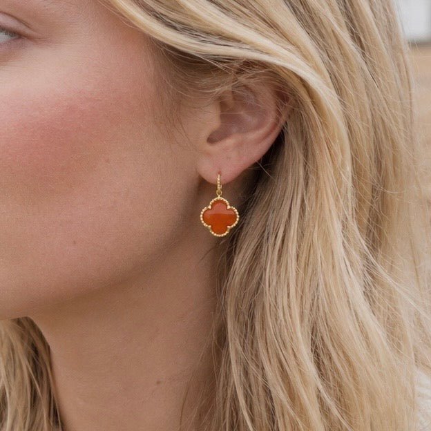 Tyche Gemstone Earrings Carnelian - Tucan Trading