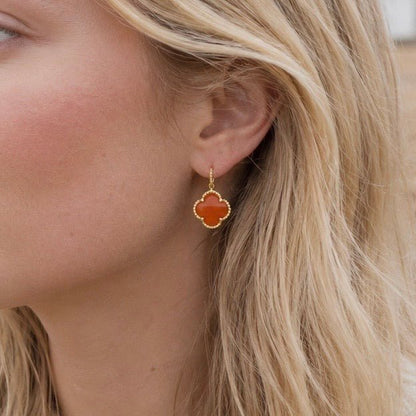 Tyche Gemstone Earrings Carnelian - Tucan Trading