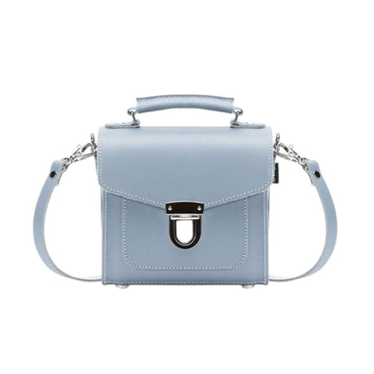 Handmade Leather Sugarcube Handbag - Lilac Grey - Tucan Trading