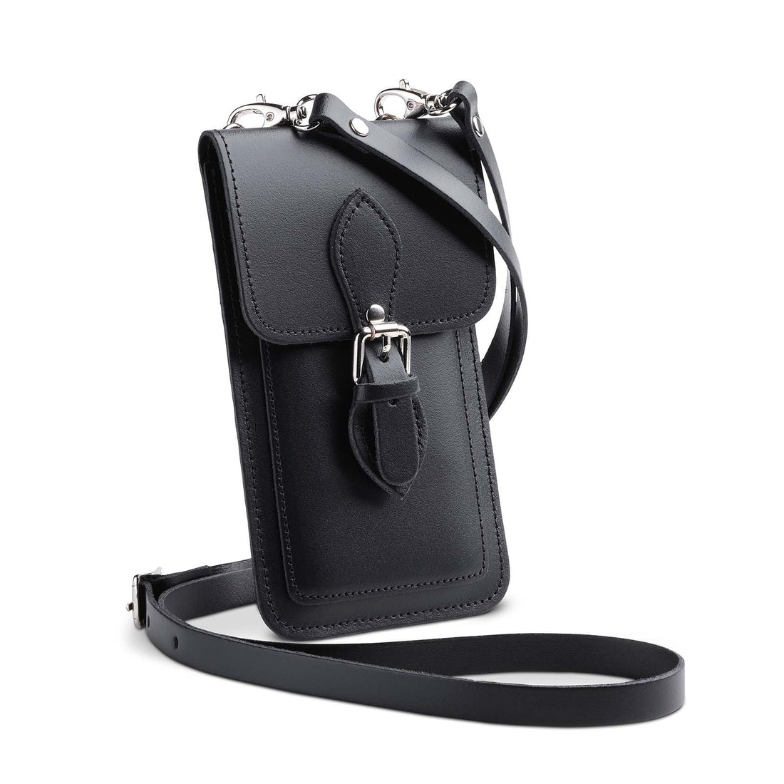 Handmade Leather Mobile Phone Pouch Plus - Black - Tucan Trading