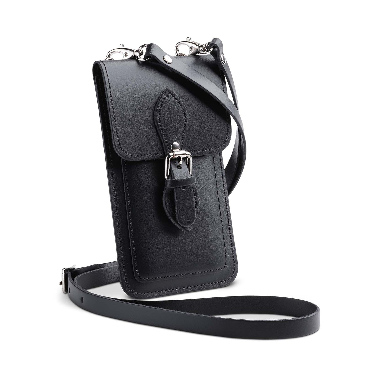 Handmade Leather Mobile Phone Pouch Plus - Black - Tucan Trading