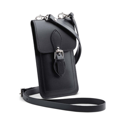 Handmade Leather Mobile Phone Pouch Plus - Black - Tucan Trading