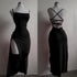 Red Lace - Up Back High Split Maxi Dress – Bodycon Summer Evening Dress - Tucan Trading