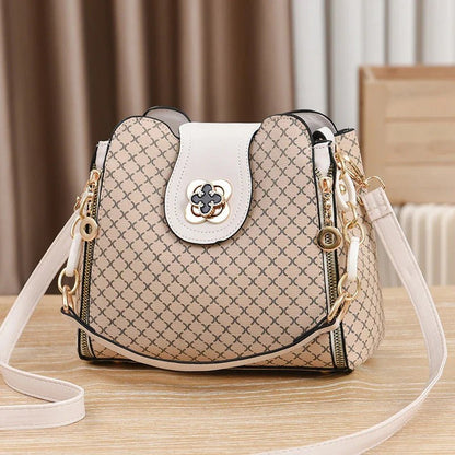 New Women Handbag Bag Luxury Design Bucket Shoulder Crossbody Bag Flip Check Print Large Capacity Single Shoulder Straddle Bag - Tucan Trading
