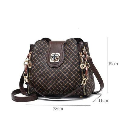 New Women Handbag Bag Luxury Design Bucket Shoulder Crossbody Bag Flip Check Print Large Capacity Single Shoulder Straddle Bag - Tucan Trading