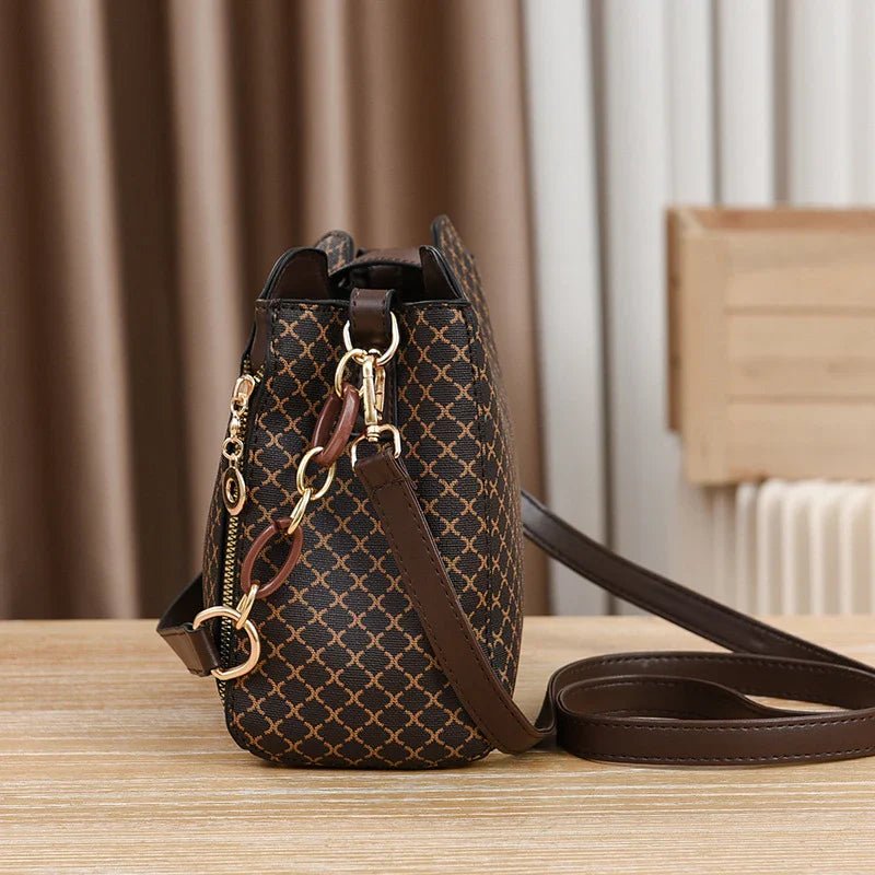 New Women Handbag Bag Luxury Design Bucket Shoulder Crossbody Bag Flip Check Print Large Capacity Single Shoulder Straddle Bag - Tucan Trading