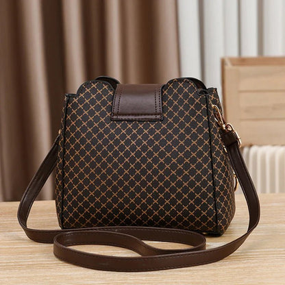 New Women Handbag Bag Luxury Design Bucket Shoulder Crossbody Bag Flip Check Print Large Capacity Single Shoulder Straddle Bag - Tucan Trading
