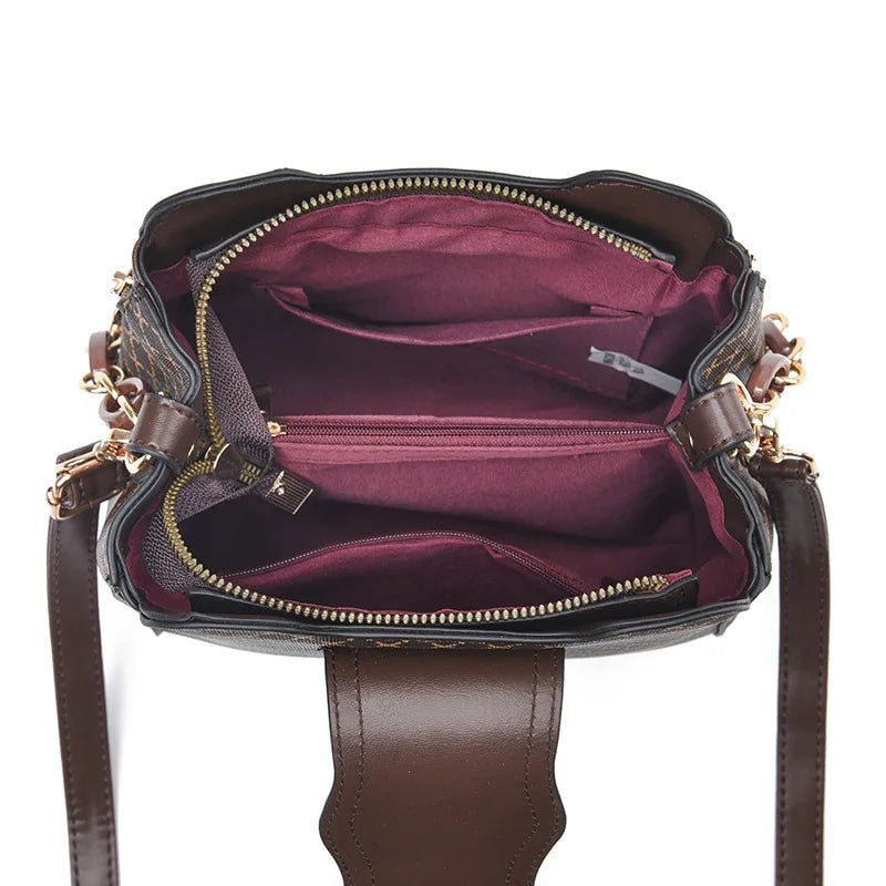 New Women Handbag Bag Luxury Design Bucket Shoulder Crossbody Bag Flip Check Print Large Capacity Single Shoulder Straddle Bag - Tucan Trading