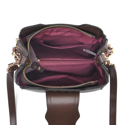 New Women Handbag Bag Luxury Design Bucket Shoulder Crossbody Bag Flip Check Print Large Capacity Single Shoulder Straddle Bag - Tucan Trading
