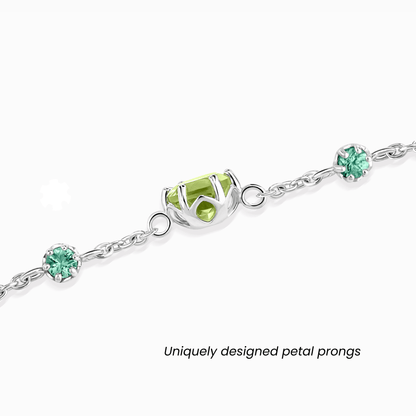 Emerald &amp; Peridot Jewellery Set in Sterling Silver - Tucan Trading